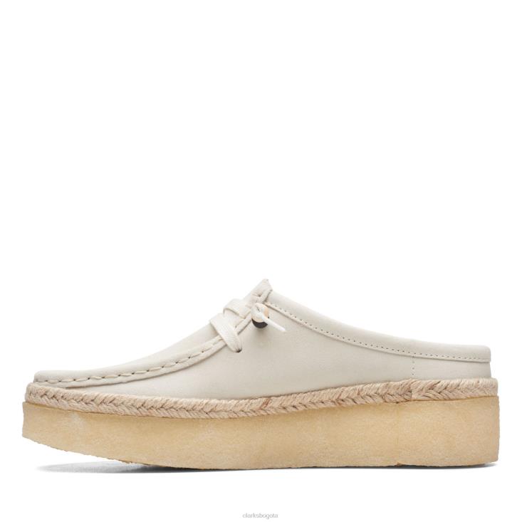 Clarks 0DX8L3290 clarks wallabee cup lo ante blanco mujer gamuza blanca