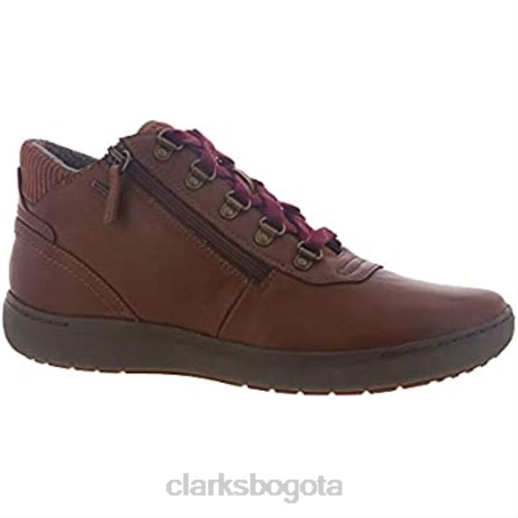 Clarks 0DX8L33 Botas Clarks Nalle Mid de cuero color canela oscuro para mujer mujer cuero bronceado oscuro
