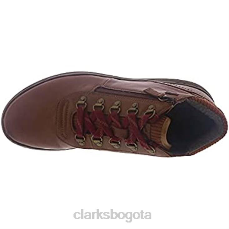 Clarks 0DX8L33 Botas Clarks Nalle Mid de cuero color canela oscuro para mujer mujer cuero bronceado oscuro