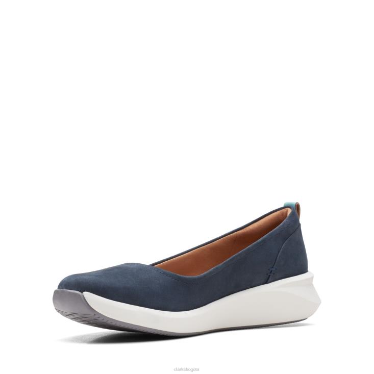 Clarks 0DX8L3303 clarks un rio vibe nubuck azul marino mujer nubuck azul marino