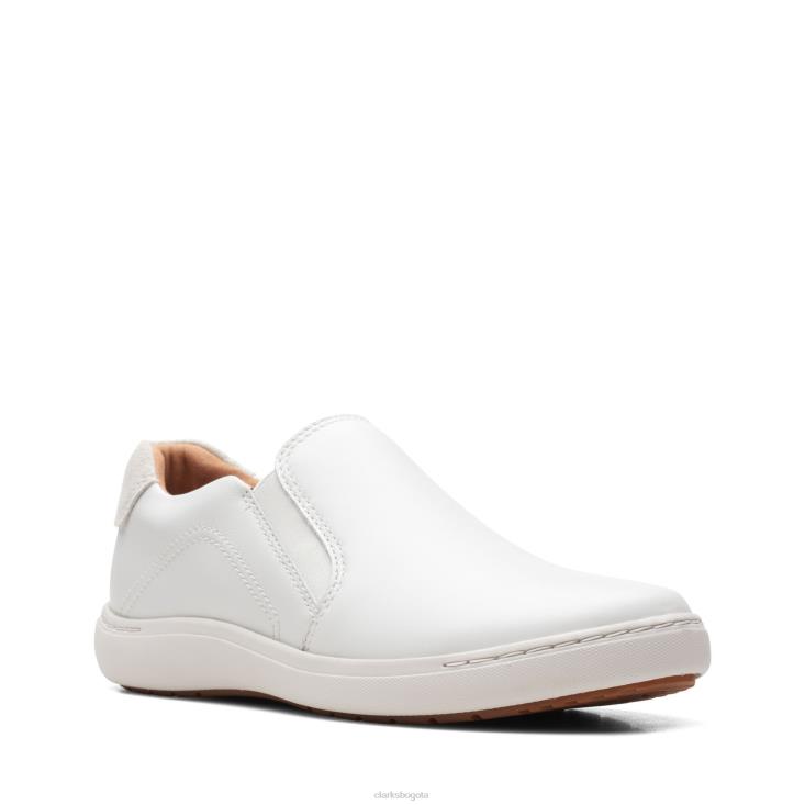 Clarks 0DX8L3307 clarks de cuero blanco nalle stride mujer cuero blanco