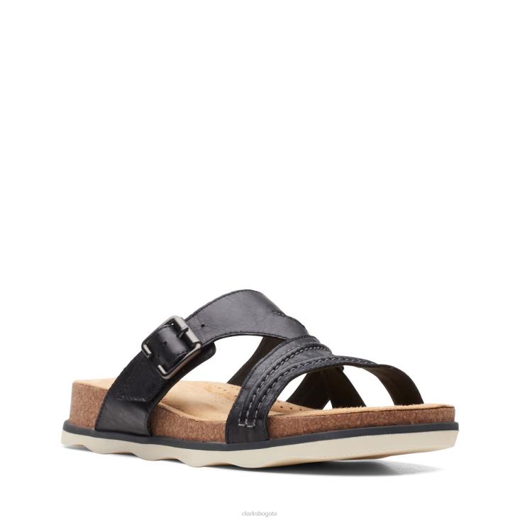 Clarks 0DX8L3324 Clarks Brynn Hope de cuero negro mujer cuero negro