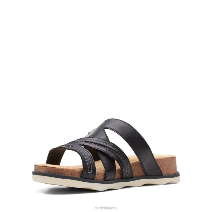 Clarks 0DX8L3324 Clarks Brynn Hope de cuero negro mujer cuero negro