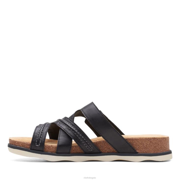 Clarks 0DX8L3324 Clarks Brynn Hope de cuero negro mujer cuero negro