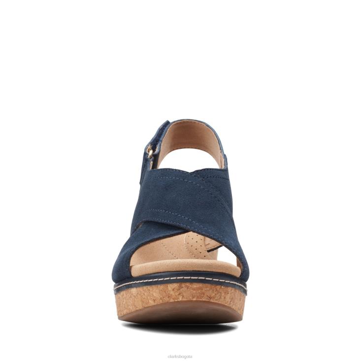 Clarks 0DX8L3326 giselle cove clarks de gamuza azul marino mujer gamuza azul marino