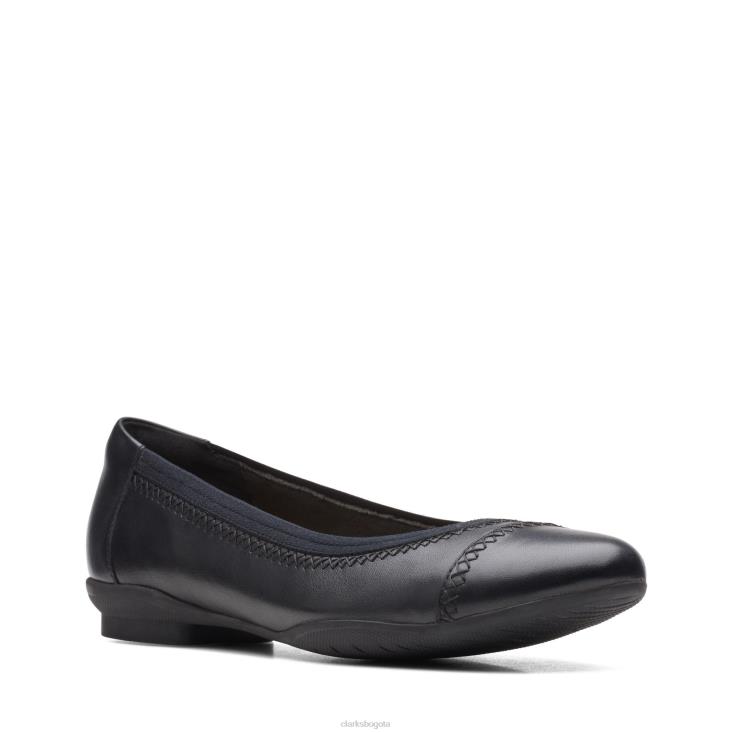 Clarks 0DX8L3338 clarks sara bay cuero negro mujer cuero negro