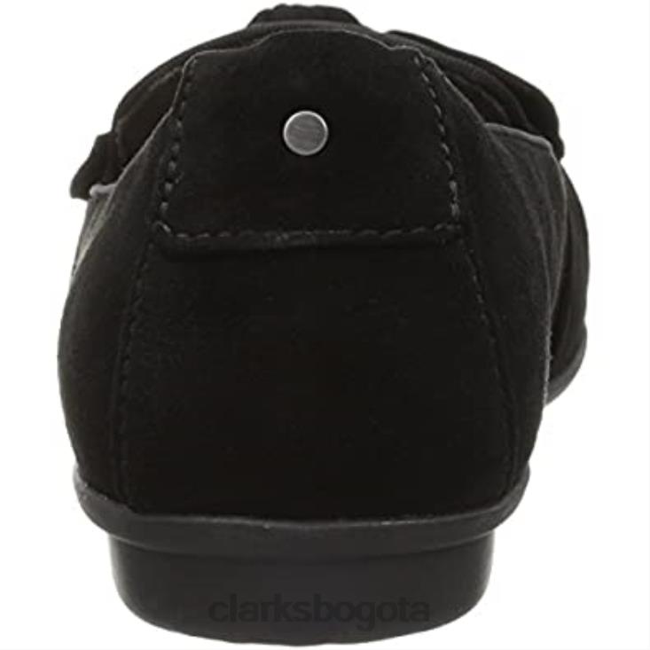 Clarks 0DX8L334 mocasín Graceljonas mujer plano ante negro clarks mujer ante negro