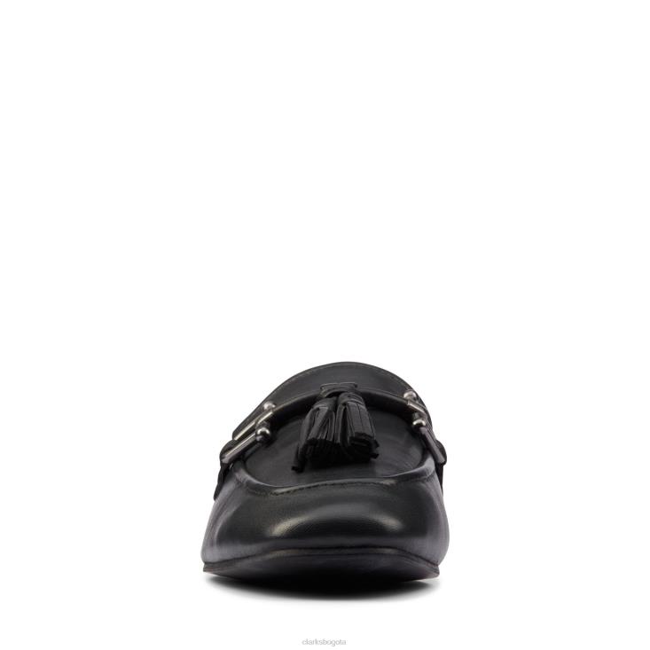 Clarks 0DX8L3341 clarks puro cuero negro 2 borlas mujer cuero negro