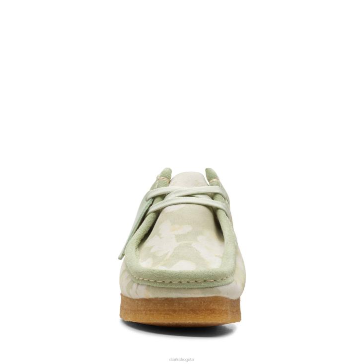 Clarks 0DX8L3343 wallabee clarks verde floral mujer flores verdes