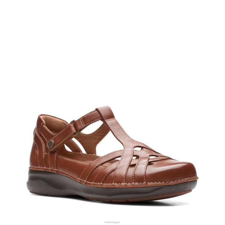 Clarks 0DX8L3345 clarks bronceado oscuro lea appley way mujer lea bronceado oscuro