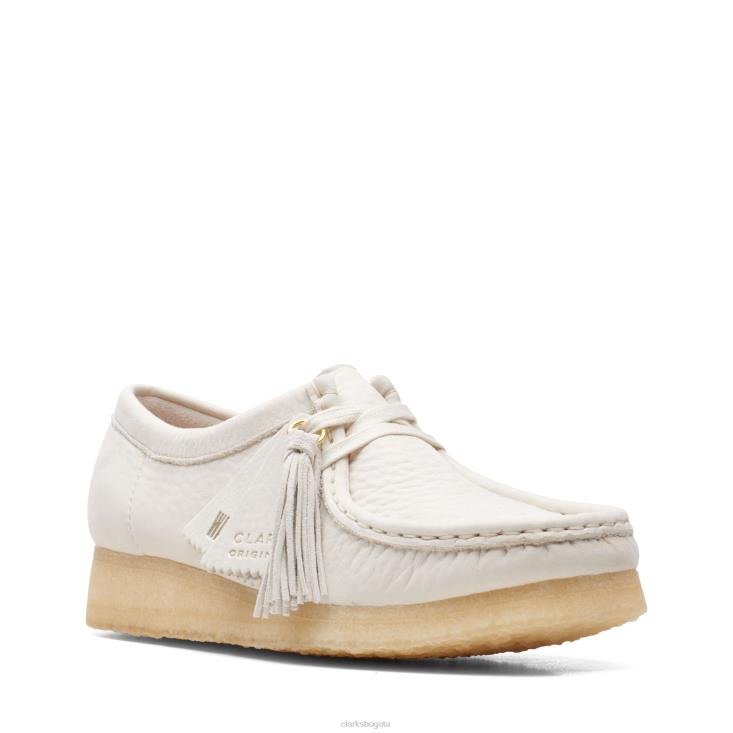Clarks 0DX8L3349 wallabee clarks cuero blanco mujer cuero blanco