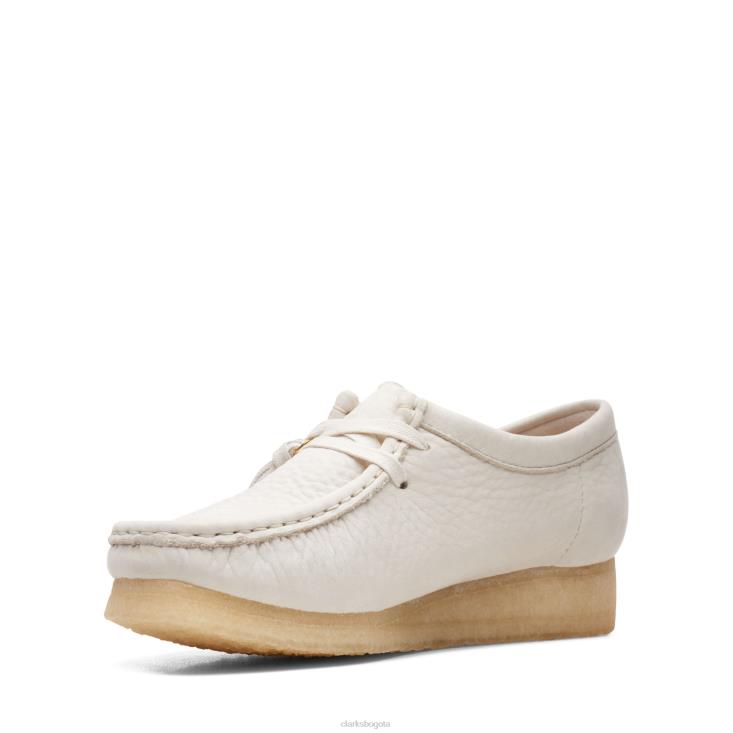 Clarks 0DX8L3349 wallabee clarks cuero blanco mujer cuero blanco