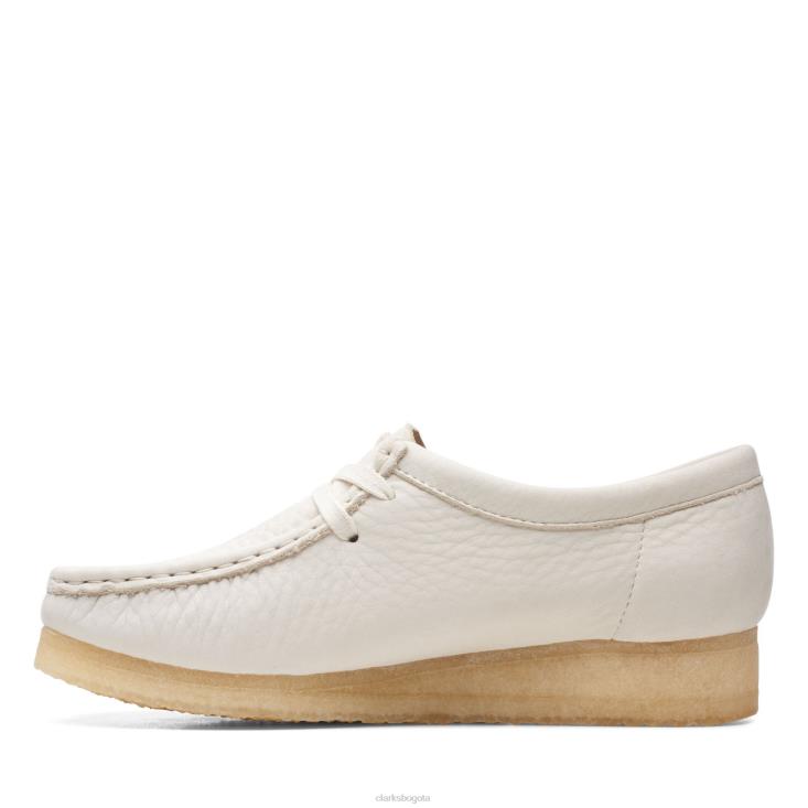 Clarks 0DX8L3349 wallabee clarks cuero blanco mujer cuero blanco