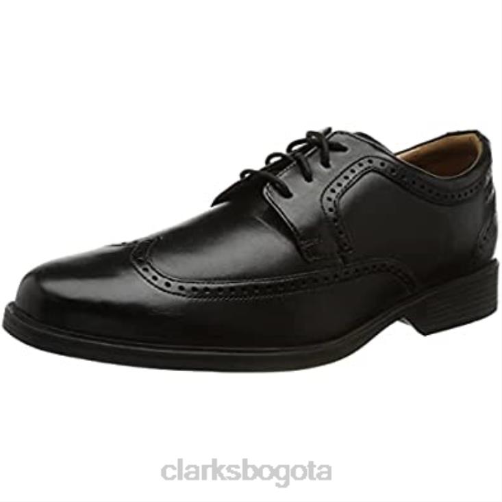 Clarks 0DX8L336 Clarks Oxford Whiddon Wing para hombre negros hombres cuero negro