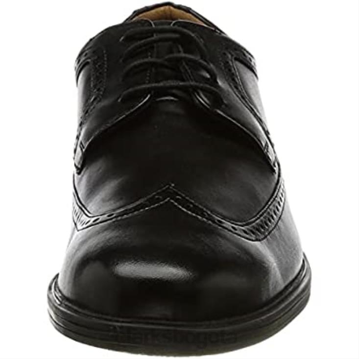 Clarks 0DX8L336 Clarks Oxford Whiddon Wing para hombre negros hombres cuero negro