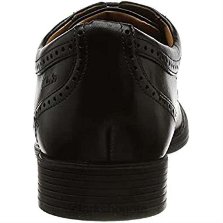Clarks 0DX8L336 Clarks Oxford Whiddon Wing para hombre negros hombres cuero negro