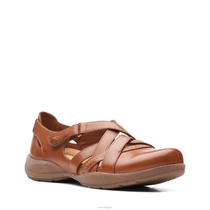 Clarks 0DX8L3362 clarks roseville step cuero bronceado mujer cuero marrón
