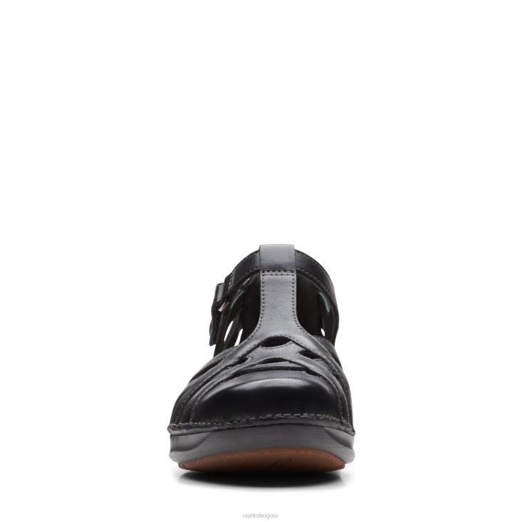 Clarks 0DX8L3363 clarks appley way de cuero negro mujer cuero negro