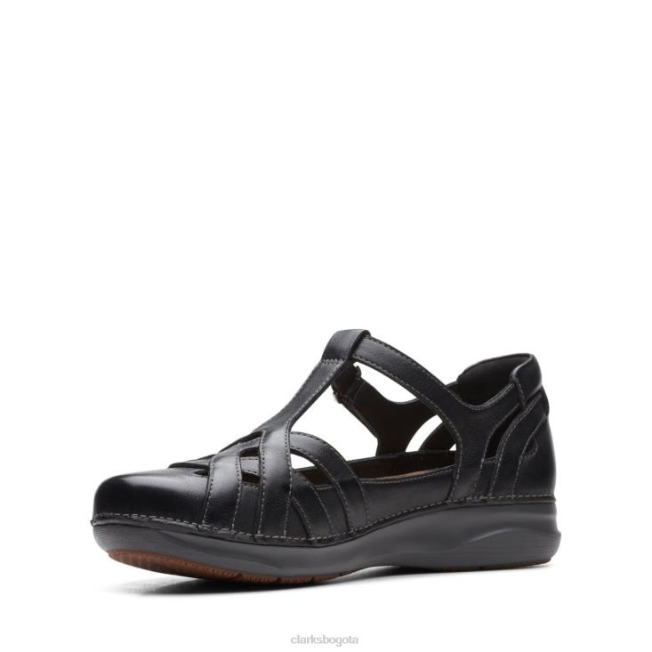 Clarks 0DX8L3363 clarks appley way de cuero negro mujer cuero negro