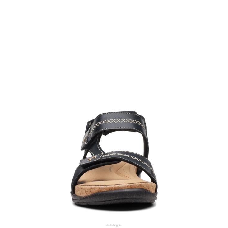 Clarks 0DX8L3372 clarks roseville mae cuero negro mujer cuero negro