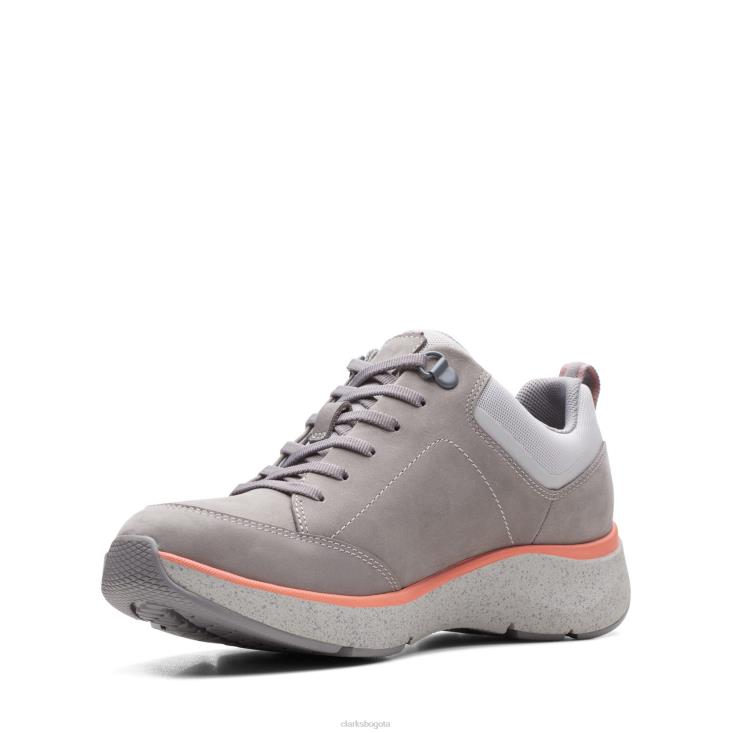 Clarks 0DX8L3400 clarks combi gris wave 20 encaje mujer combinado gris