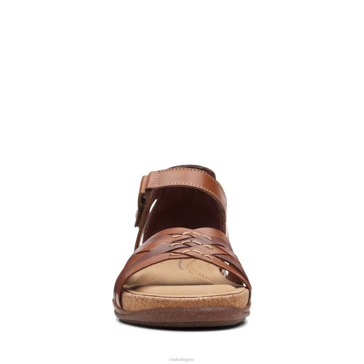 Clarks 0DX8L3405 roseville cove clarks cuero tostado mujer cuero marrón