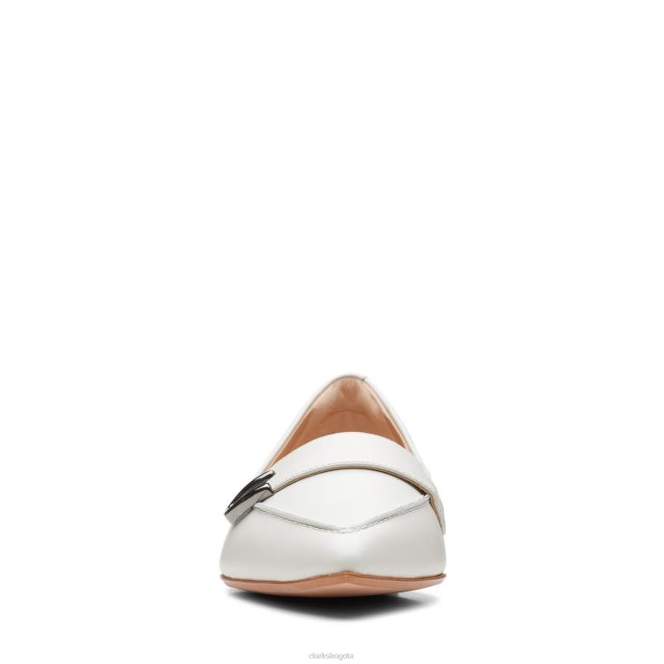 Clarks 0DX8L3410 clarks laina 15 hebilla cuero blanco mujer cuero blanco