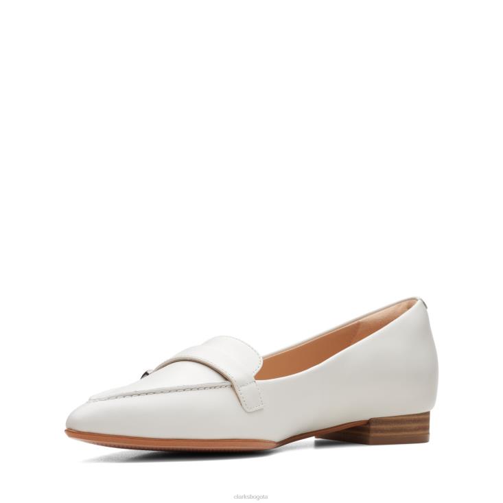 Clarks 0DX8L3410 clarks laina 15 hebilla cuero blanco mujer cuero blanco