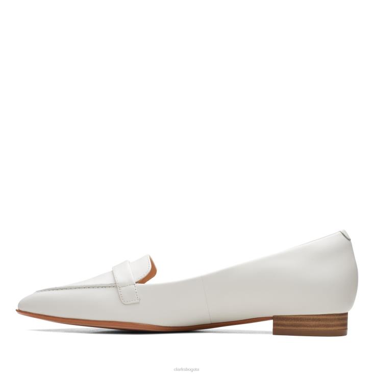 Clarks 0DX8L3410 clarks laina 15 hebilla cuero blanco mujer cuero blanco