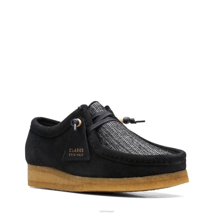 Clarks 0DX8L3412 clarks wallabee rafia negra mujer rafia negra