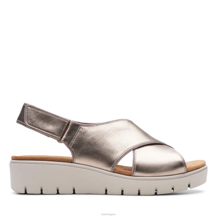 Clarks 0DX8L3413 un karely sun clarks dorado metalizado mujer oro metalizado