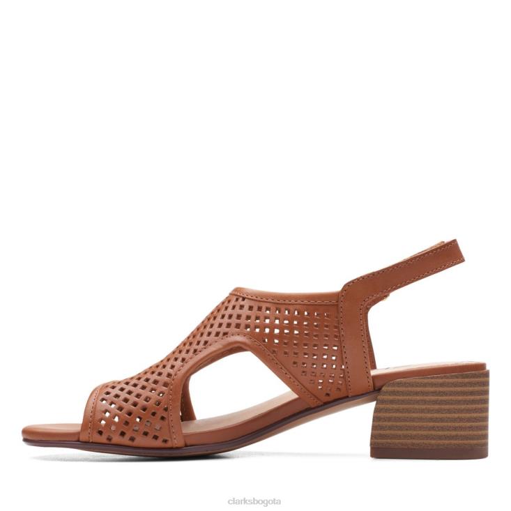 Clarks 0DX8L3424 clarks caroleigh star de cuero tostado mujer cuero marrón