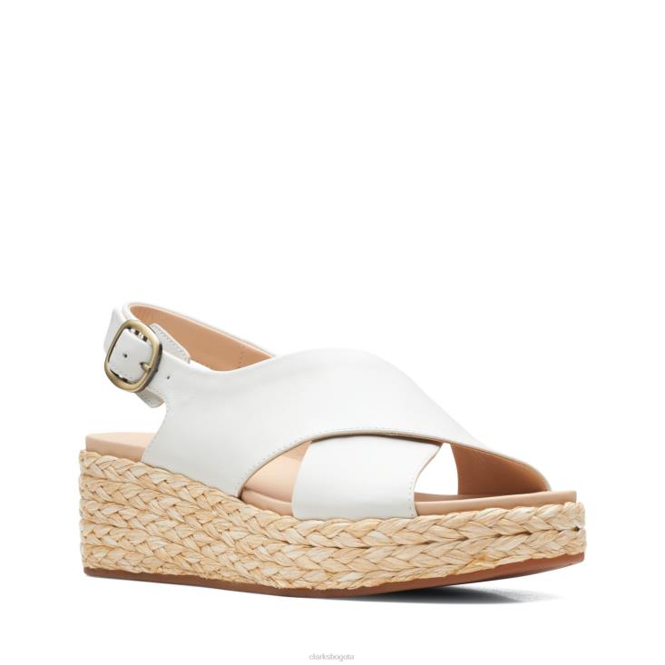 Clarks 0DX8L3426 clarks kimmei cross cuero blanco mujer cuero blanco