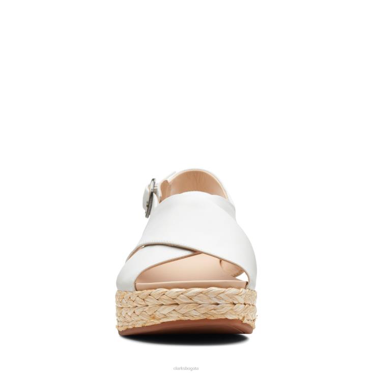 Clarks 0DX8L3426 clarks kimmei cross cuero blanco mujer cuero blanco