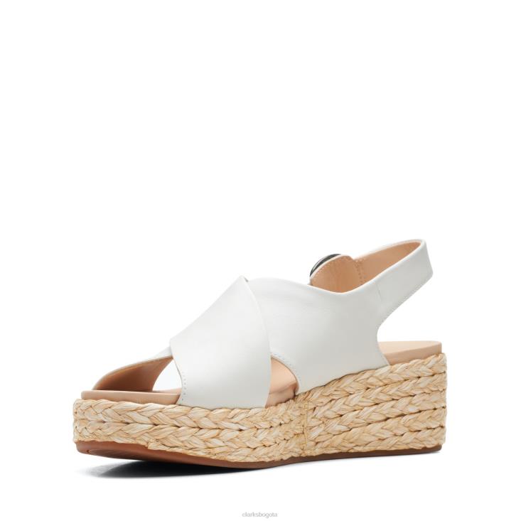 Clarks 0DX8L3426 clarks kimmei cross cuero blanco mujer cuero blanco