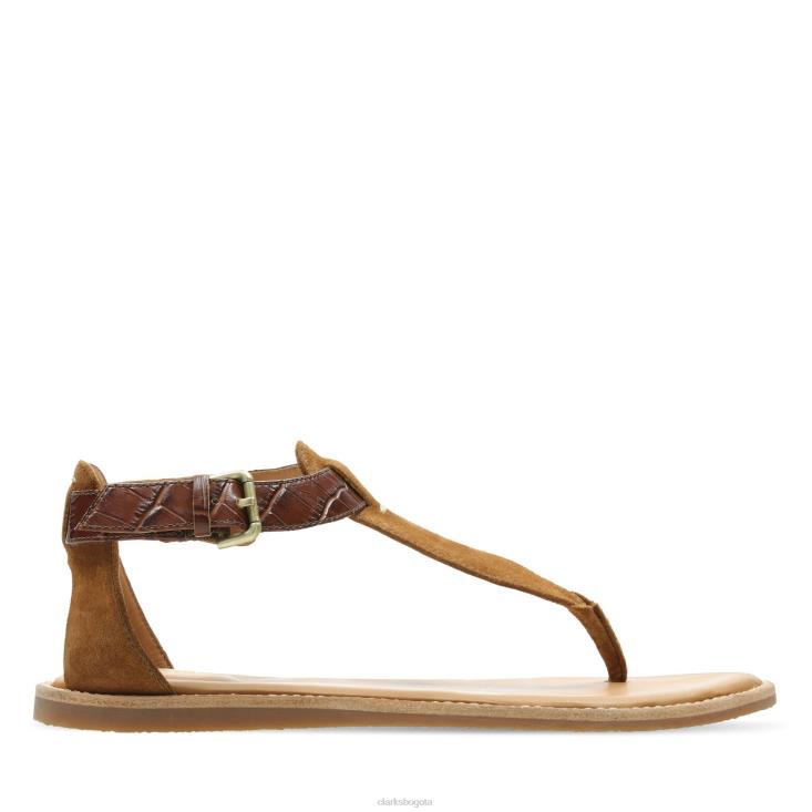 Clarks 0DX8L3428 clarks karsea post cuero tostado mujer cuero marrón