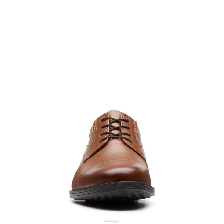 Clarks 0DX8L3449 Gorra Whiddon de cuero tostado oscuro de Clarks hombres cuero bronceado oscuro