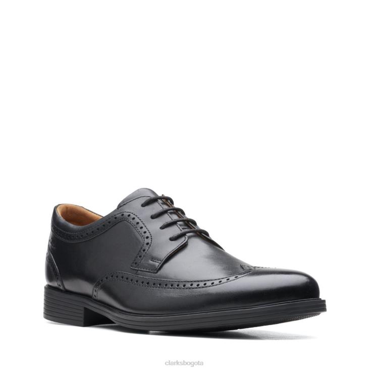 Clarks 0DX8L3463 clarks whiddon ala cuero negro hombres cuero negro