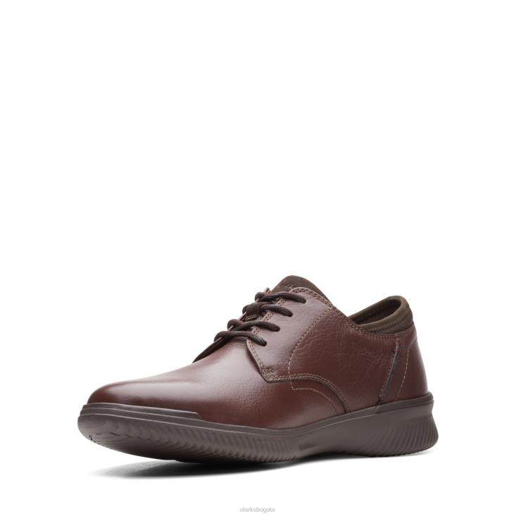 Clarks 0DX8L3473 clarks mahoga ny cuero donaway liso hombres cuero caoba
