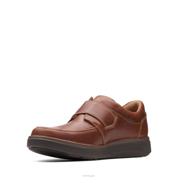 Clarks 0DX8L3490 clarks un abode correa de cuero tostado oscuro hombres cuero bronceado oscuro