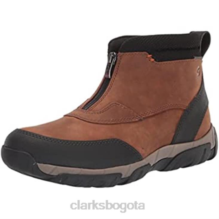 Clarks 0DX8L350 botines clarks grove zip ii para hombre color canela oscuro hombres bronceado oscuro