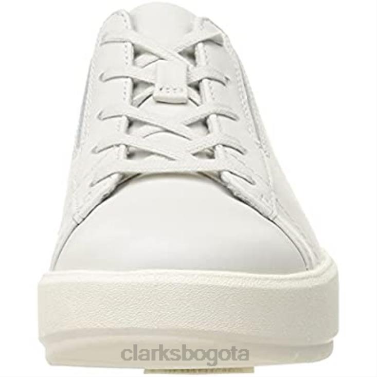 Clarks 0DX8L353 Zapatilla Clarks Layton Lace de piel blanca para mujer mujer