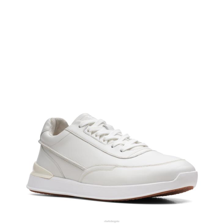 Clarks 0DX8L3559 clarks race lite encaje cuero blanco hombres cuero blanco