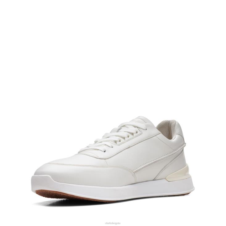 Clarks 0DX8L3559 clarks race lite encaje cuero blanco hombres cuero blanco