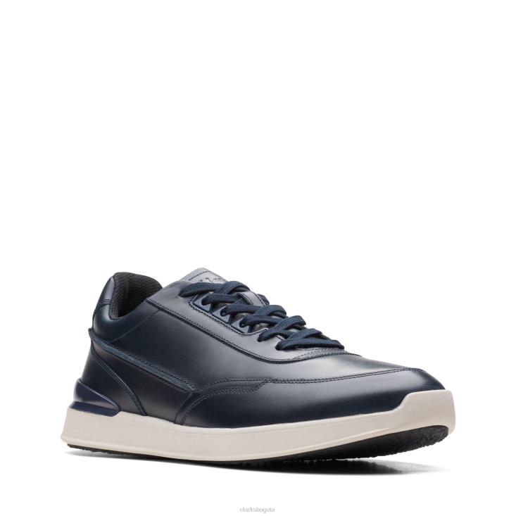 Clarks 0DX8L3568 clarks race lite de cuero azul marino hombres cuero azul marino