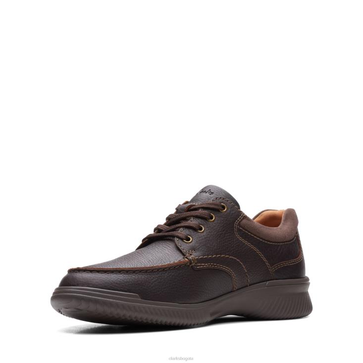 Clarks 0DX8L3578 clarks donaway borde cuero marrón hombres cuero marrón