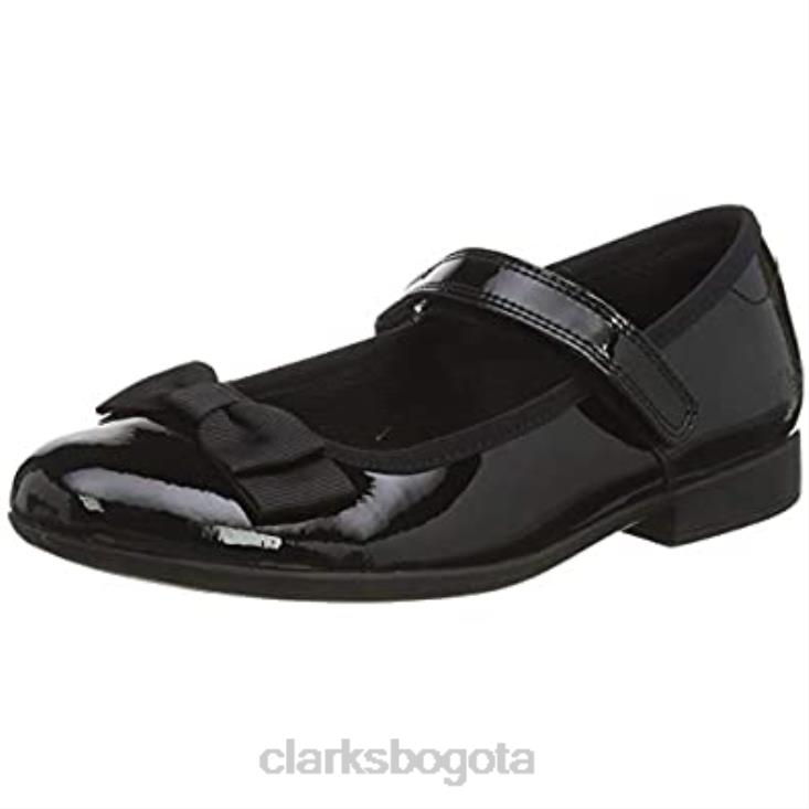 Clarks 0DX8L358 bailarinas scala tap k niño niña negro clarks niños palmadita negra palmadita negra