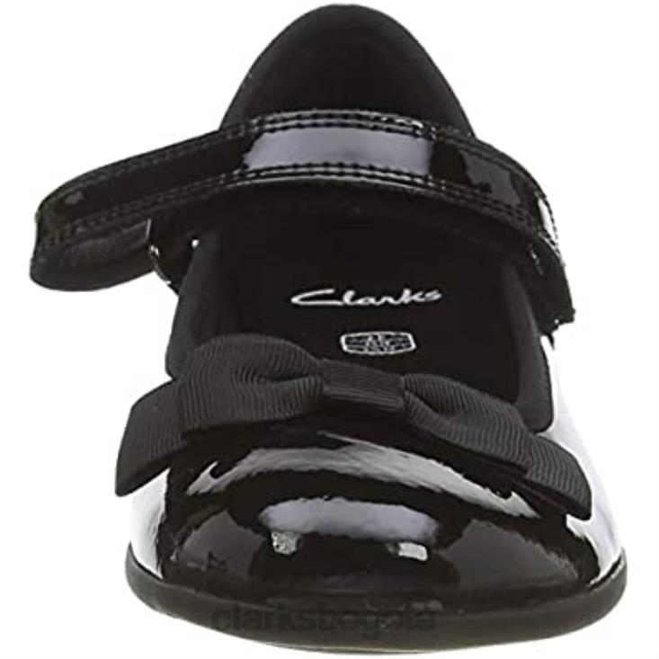 Clarks 0DX8L358 bailarinas scala tap k niño niña negro clarks niños palmadita negra palmadita negra