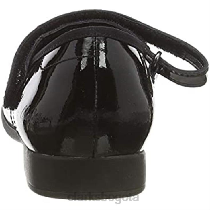 Clarks 0DX8L358 bailarinas scala tap k niño niña negro clarks niños palmadita negra palmadita negra