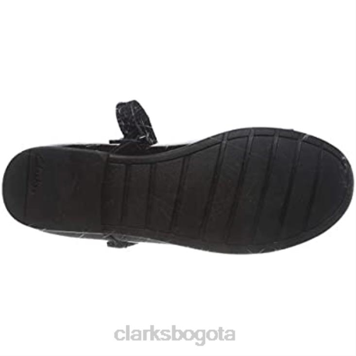 Clarks 0DX8L358 bailarinas scala tap k niño niña negro clarks niños palmadita negra palmadita negra